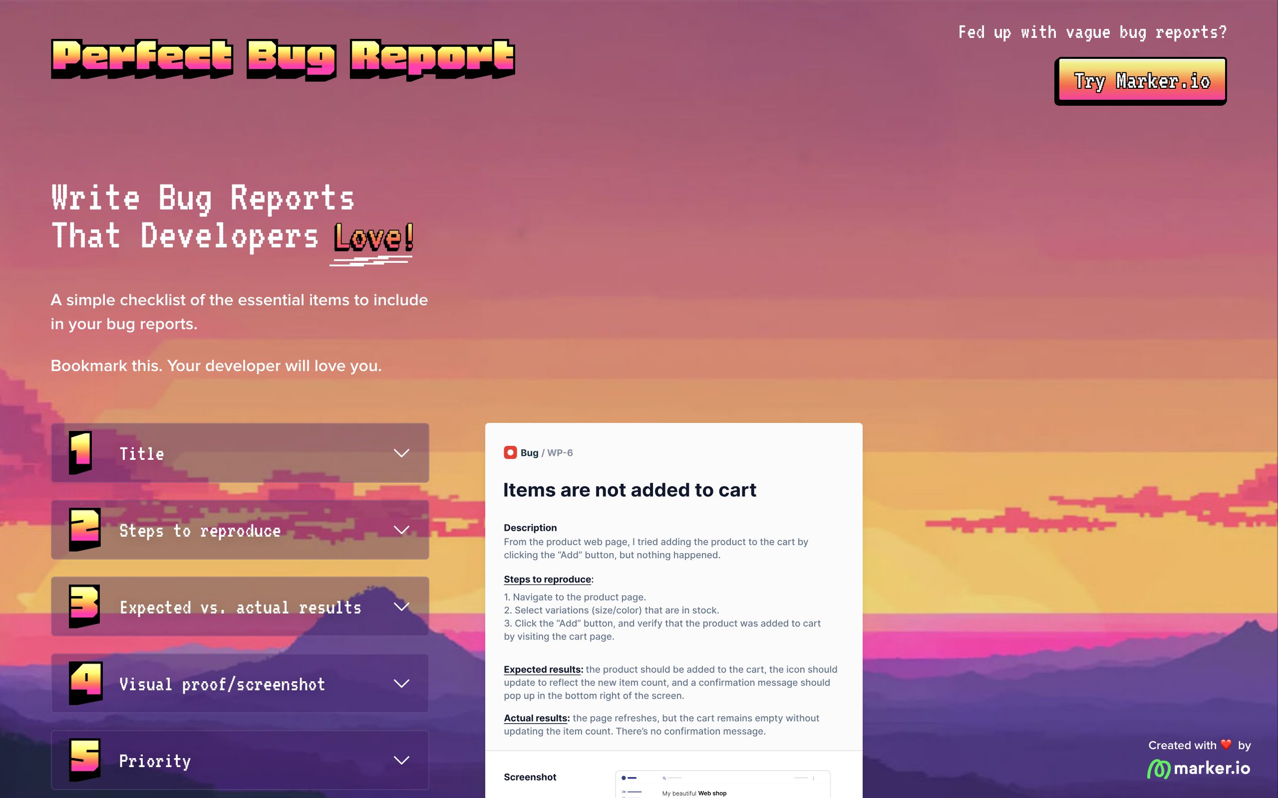 Write Bug Reports Developers Love screenshot