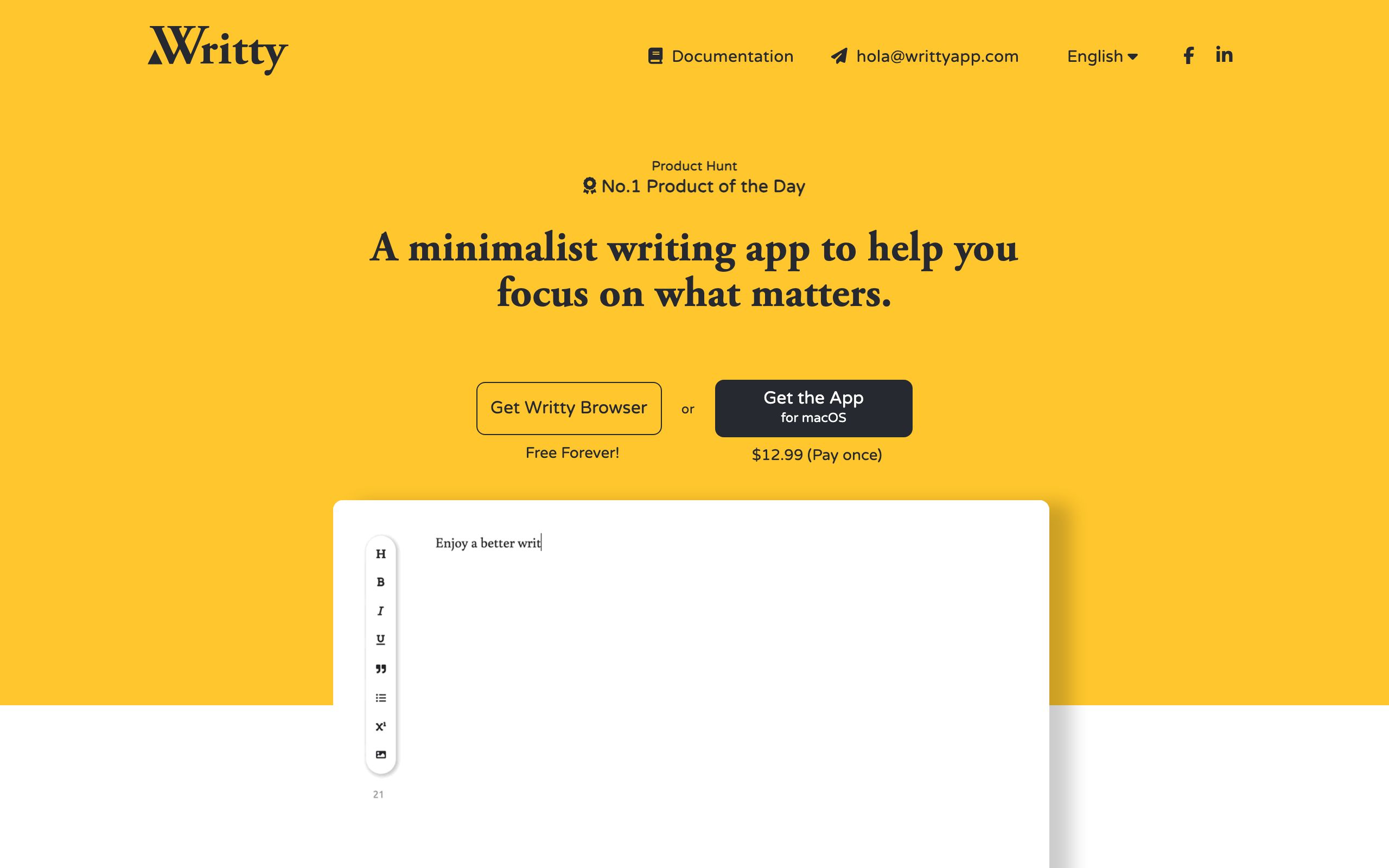 Writty screenshot